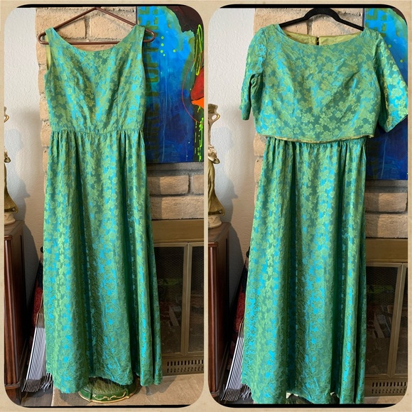 MidCentury Handmade Formal Gown and Capelet - Picture 2 of 13